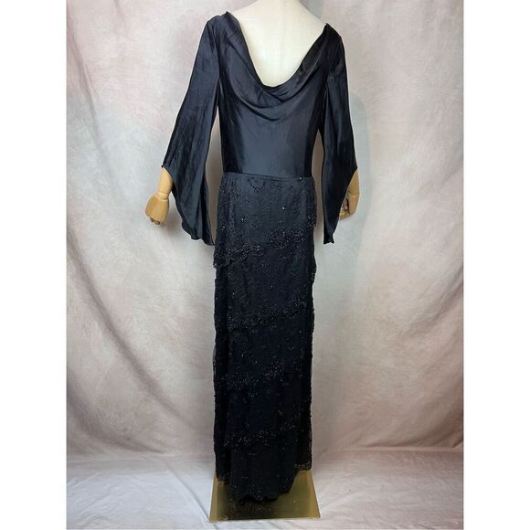 Vintage 80s does 20s Flapper Drop Waist Beaded Tiered Dress Victoria Royal LTD - Picture 2 of 9